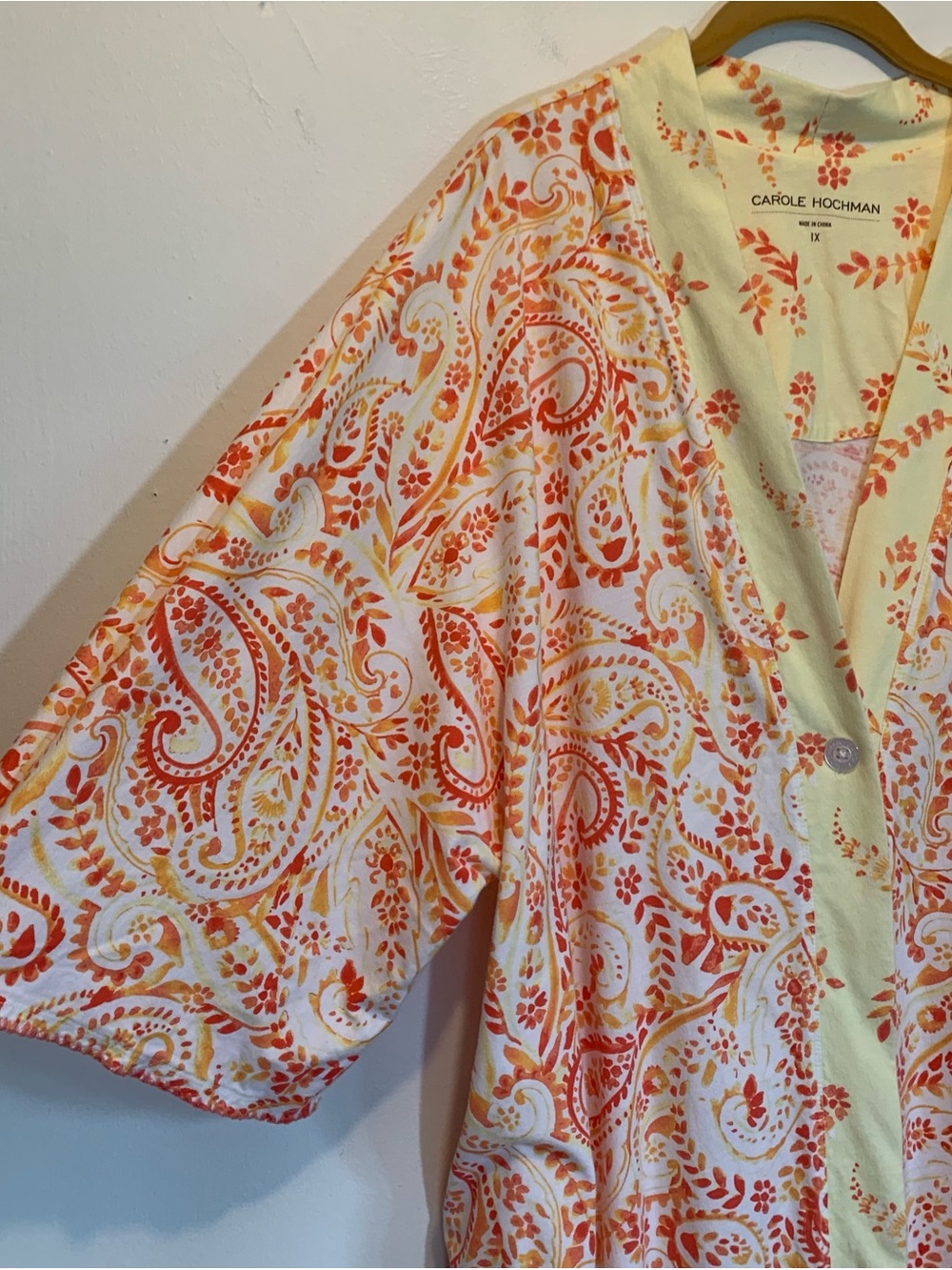 Carole Hochman Cotton Paisley Summer Lounge Robe 1x - Picture 3 of 9